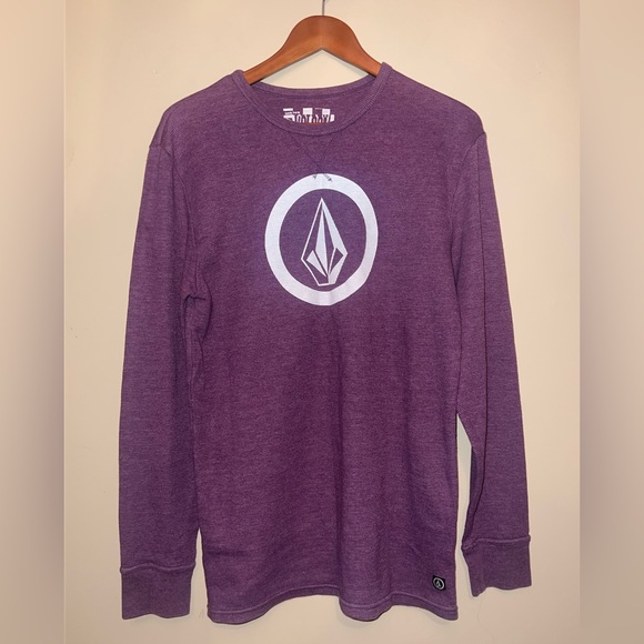 Volcom Purple Textured Long Sleeve Top Size XL - Picture 1 of 3